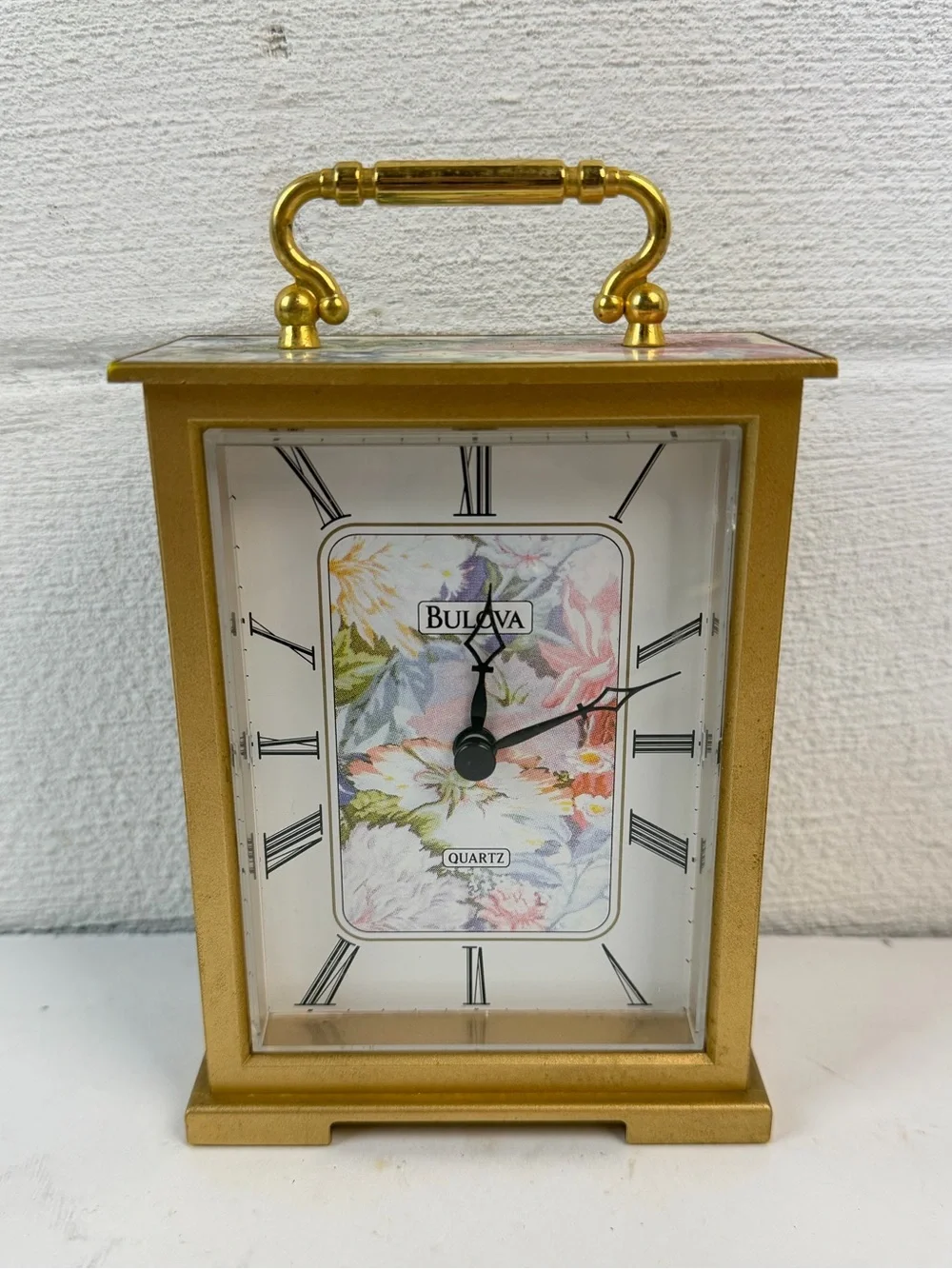 Bulova B1347 Quartz Movement Floral Mantel Clock